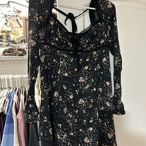 Elegant Black Floral Dress